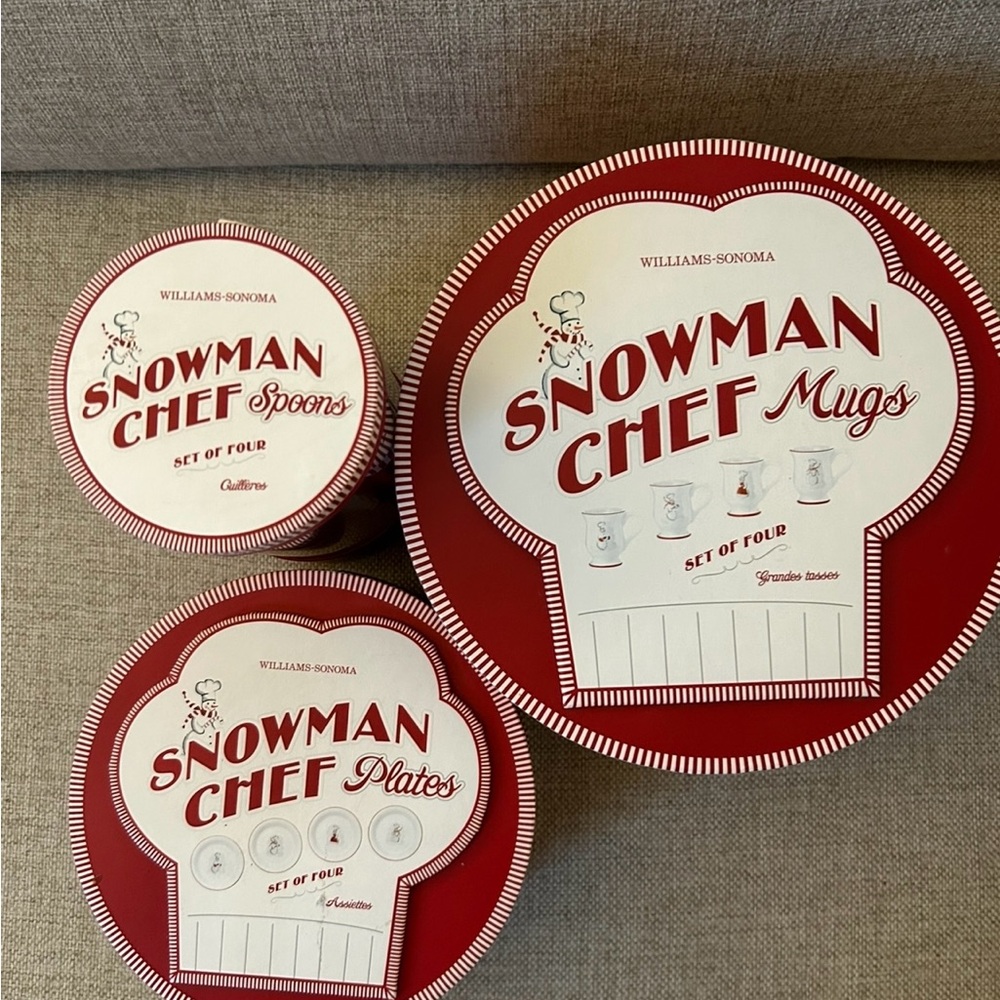 Williams Sonoma Snowman Chef Set - Red